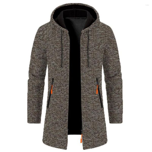 Männer Pullover Herbst Sweatercoat Tops Langarm Dünne Fleece Zip Up Winter Mit Kapuze Jacken Männliche Pullover Strickjacken Strickwaren