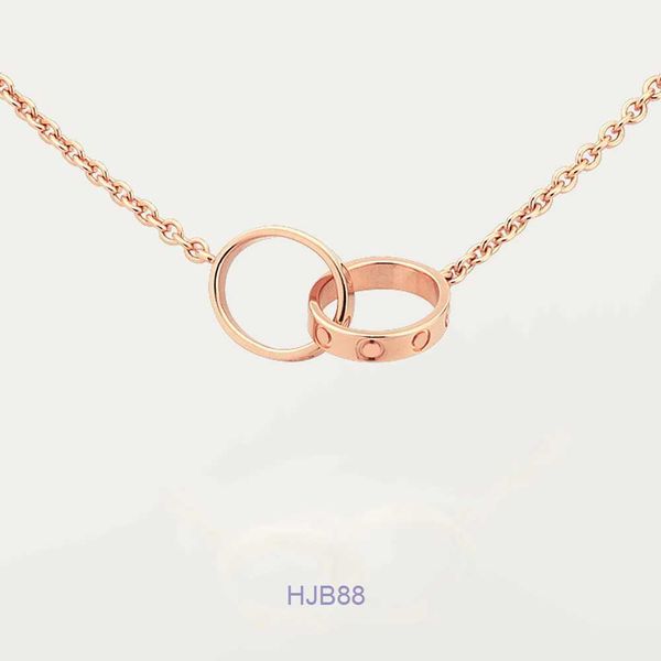 High Edition Klasik Tasarım Tiffanies Kolye Aşk Kolyesi Kadınlar için Çift Döngü Takımları 316L Titanyum Çelik Düğün Takı Yakalamaları Collier 9hjr