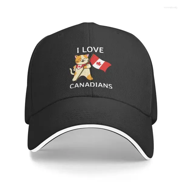 Gorras de bola Bandera de Canadá personalizada Gorra de béisbol Deportes Hombres Mujeres Ajustable Orgullo Canadiense Amo a los canadienses Papá Sombrero Verano