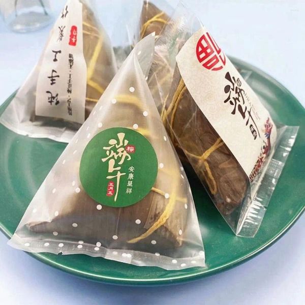 Envoltório de presente Plástico Zongzi Máquina Selada Saco Dot Biscoito Transparente Fosco Mooncake Duplo Quinto Festival