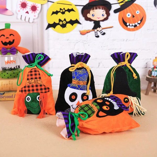Alışveriş Çantaları Cadılar Bayramı Dekoratif Şeker Çantası Kadife Hediye Çocuk Hayalet Günü El Kabak Cadı Partisi Tatil Malzemeleri