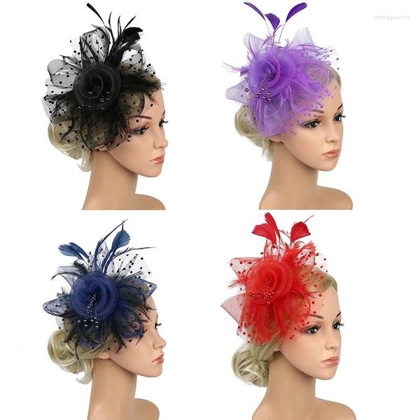 Заколки для волос с цветочными перьями, шпильки, головной убор, свадебная вечеринка, женские чародеи, зажим, женский аксессуар, повязка на голову