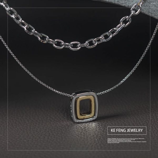 Ожерелья с подвесками в стиле хип-хоп, двухслойная грубая цепочка, стальное колье-чокер Fover Stainess, ожерелье