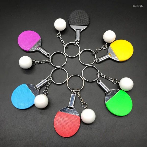 Portachiavi Mini simulazione Racchetta da ping pong Portachiavi Ping Pong Portachiavi sportivo per donna Uomo Zaino per auto Accessori per ciondolo telefono Regalo