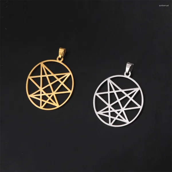 Charms 5 teile/los Edelstahl Enneagramm Symbol Diy Halsketten Schlüsselanhänger Charme Für Schmuck Machen Geschenk Großhandel Amulett Anhänger