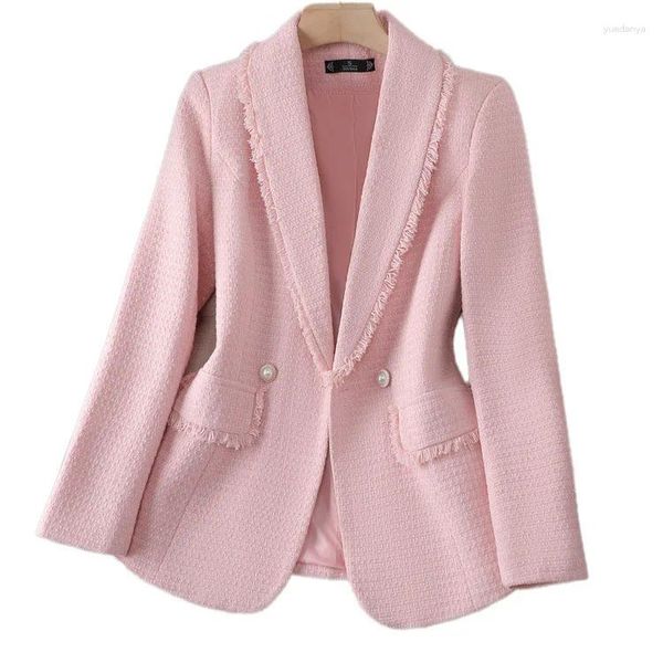 Ternos femininos 2024 moda tweed lazer blazers