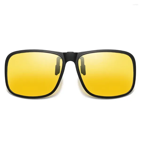 Occhiali da sole Clip su occhiali da sole polarizzati maschili montatura quadrata grande per le donne che guidano visione notturna unisex 2024