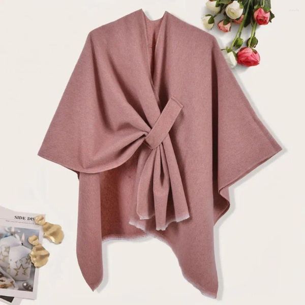 Schals Damen Schal Wrap Stilvolle Damen doppelseitig unregelmäßige offene Vorderseite Fledermausärmel Strickjacke warmer Winter Cape Poncho