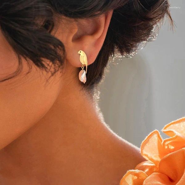 Boucles d'oreilles à clous pour femmes, bijoux créatifs en forme d'oiseau, en forme d'oiseau, à la mode