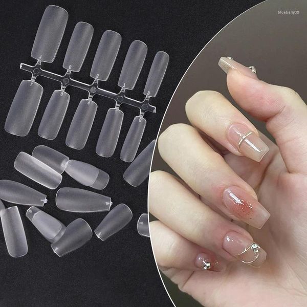 Faux ongles 100 pièces/sac mat presse sur les pointes des ongles couverture complète faux cercueil carré Extension Gel doux forte ténacité