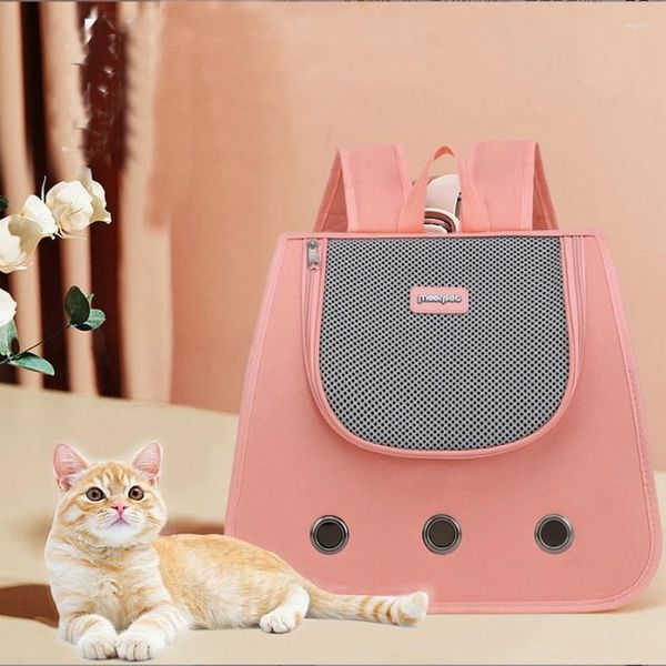 Mochila portátil para cães e gatos, bolsa para carregar gatos, para sair e ventilar, pode ser usada em todas as estações, bolsas pequenas e médias