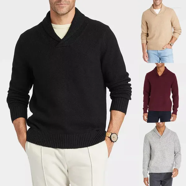 Maglioni da uomo Autunno Inverno Maglione sottile con scollo a V a maniche lunghe Pullover Grande abbigliamento alla moda