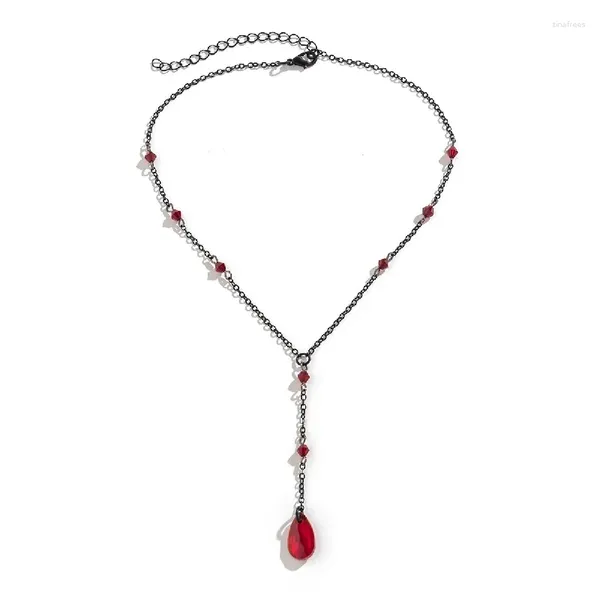 Anhänger Halsketten Vintage Gothic Blood Drop Quaste Choker - Europäischer und amerikanischer grenzüberschreitender Schmuck