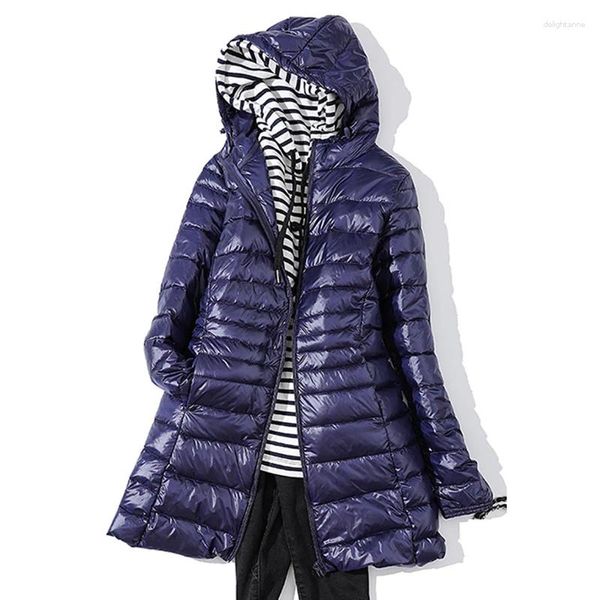 Mulher para baixo mulher longo pato jaquetas inverno plus size ultraleve casaco com capuz portátil parkas acolchoado puffer oversize para mulher