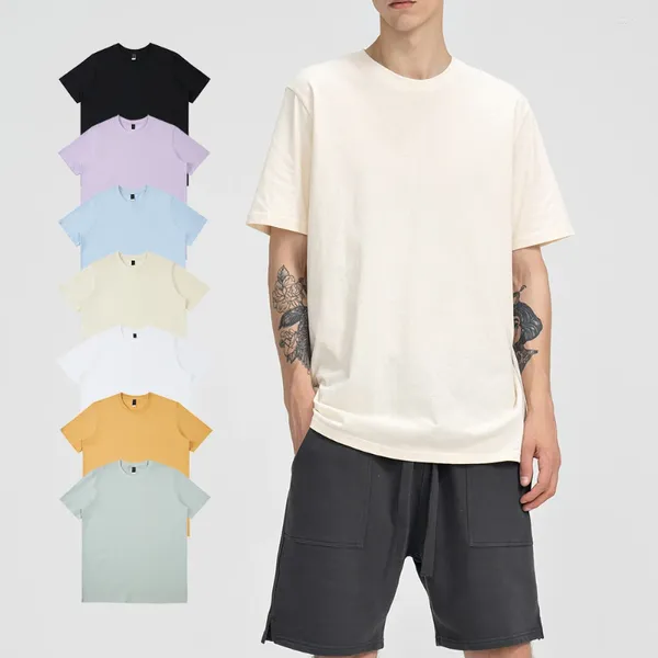 Camisas masculinas por atacado personalizado em branco liso tingido tshirt oversized casual impresso camisa vintage para homens materiais de algodão de alta qualidade