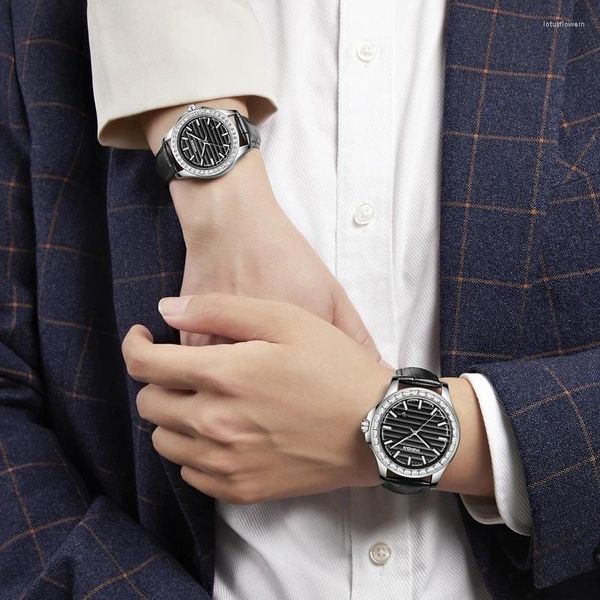 Relógios de pulso Ashton casal par impermeável relógio masculino de quartzo