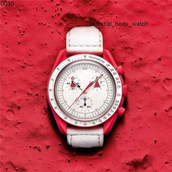 Moonswatch sem temporizador Planeta Relógios Masculinos Função Completa Quarz Cronógrafo Designer Relógio Mission To Mercury Relógio de Luxo Edição Limitada Relógios de Pulso 66AY