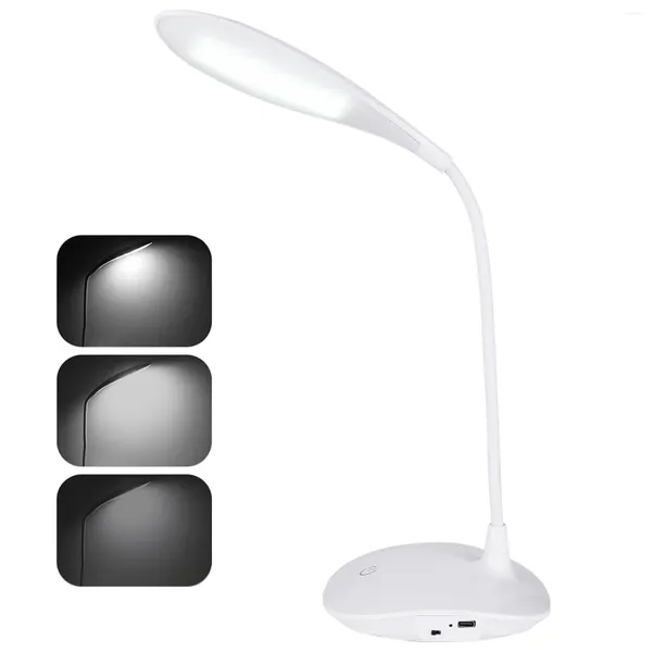 Lampade da tavolo Lampada da scrivania flessibile a collo di cigno Luce da lettura dimmerabile continua Luci da comodino a LED ricaricabili da 3W Protezione per gli occhi Notte