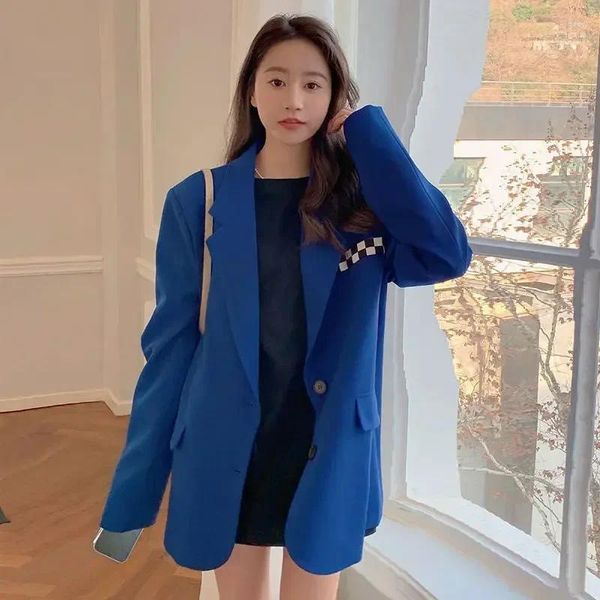 Abiti da donna Trench Cappotti per donna Blazer lungo blu Abiti da donna Colorblock Over Capispalla Abito giacca Cappotto a quadri nero Cappotto scozzese