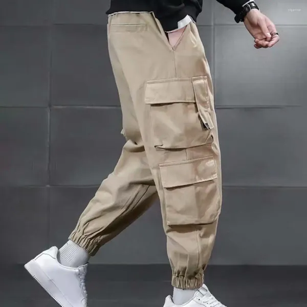 Pantaloni da uomo Cargo per climi freddi Uomo Inverno Fodera in pile spesso Elastico in vita Multi tasche Jogger