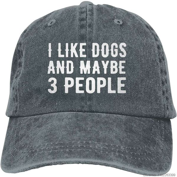 Berretto da baseball Mi piacciono i cani e forse 3 persone Cappelli in denim Cappelli da camionista Cappellino per papà