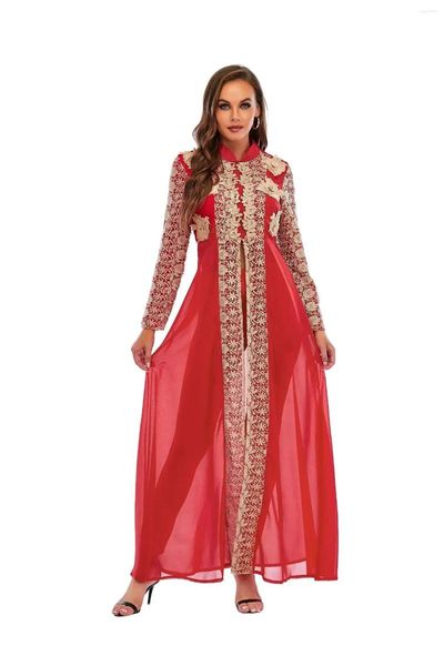 Roupas étnicas Abaya Dubai Conjuntos Muçulmanos Vestido Kaftan Turco Islâmico Abayas Vestidos Africanos para Mulheres Robe Mariage Musulmane