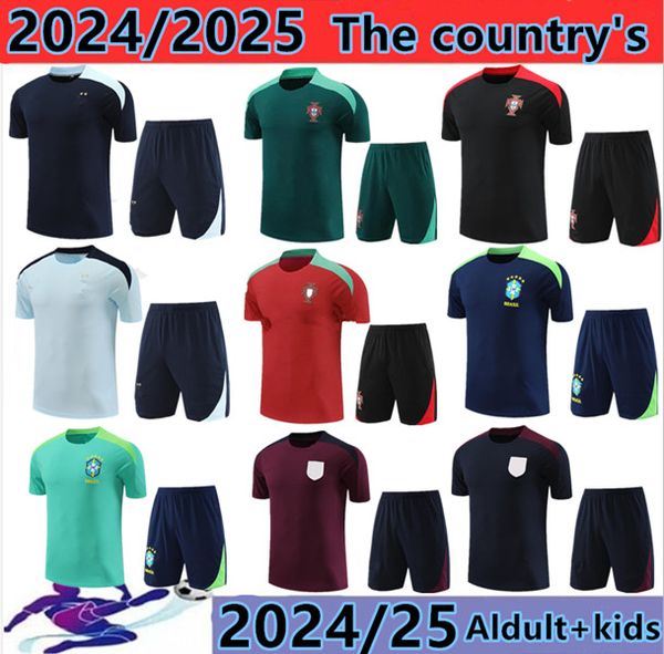 24/25 Brasil Brasil Tracksuit Soccer Jerseys G.Jesus Coutinho 2024 2025 Inglaterra Camiseta de Futbol Richarlison Portugal Futebol Camisa