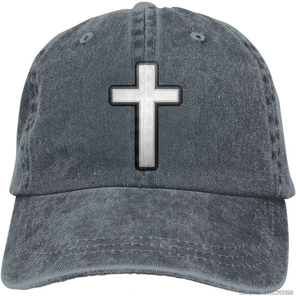 Vintage Baseball Cap Christian Cross Denim Hats Verstellbare Trucker Hats Dad Cap