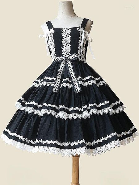 Vestidos casuais doce em camadas lolita vestido de festa clássico três estágios bolo árvore jsk por infanta