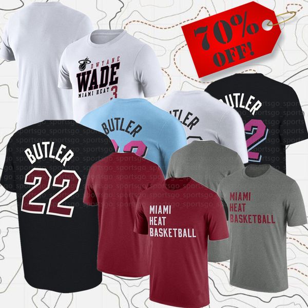 Erkekler kadın marka hayranları basketbol gömlekleri 22 Jimmy Butler 14 Tyler Herro Miamis Tops Tees Yetişkin Lady Sport Kısa Kollu T-Shirt Amerikan Sokak Günlük Giysileri