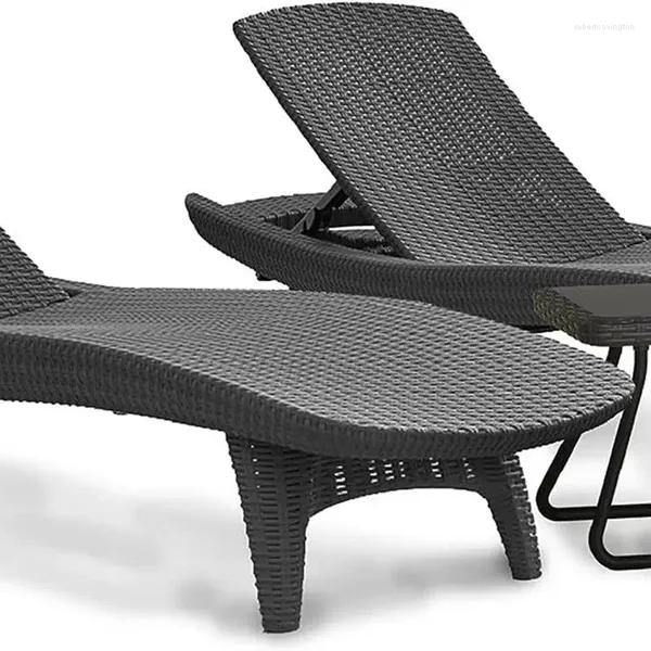 Camp Furniture Chaise Sun Lounger Beistelltisch Set Patio Seating Lounge Chairs