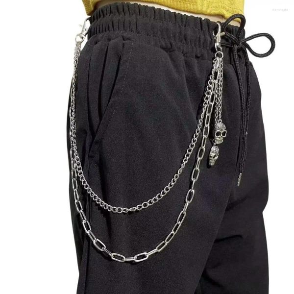 Cinture In lega di zinco Teschio Catena in vita Personalità Nappa Jeans gotici Pantaloni Cintura punk