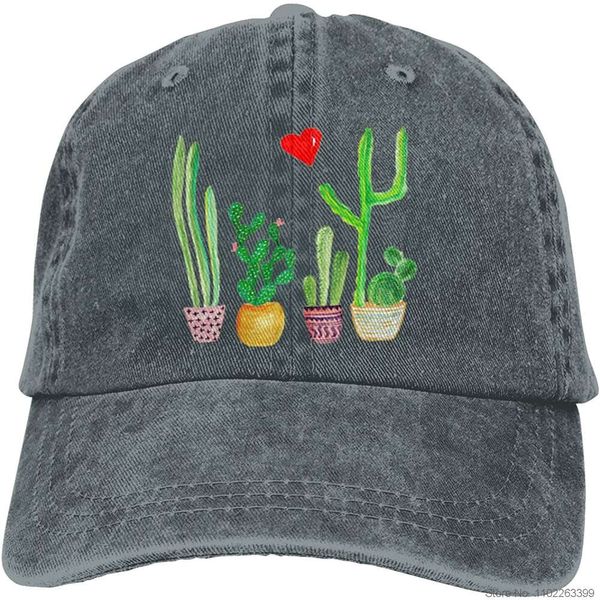 Vintage Baseball Cap Cacti Cactus Love Artical Denim Hats Trucker Hats Dad Cap