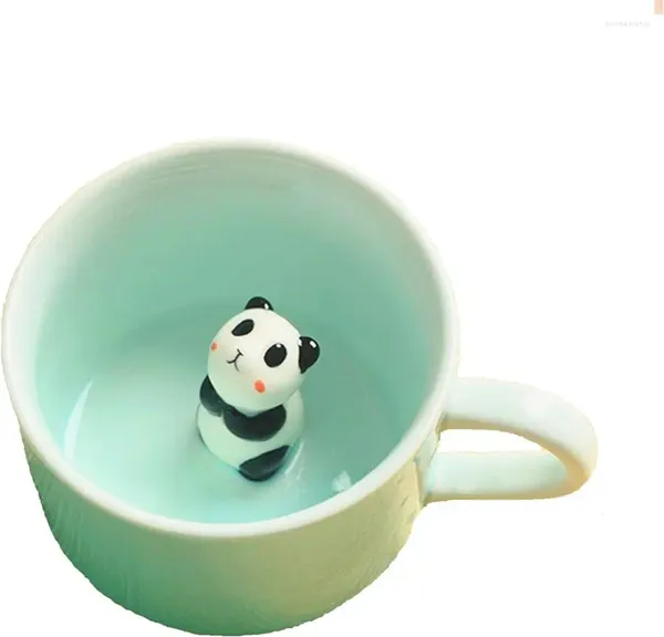 Tazze Tazza da caffè 3D Animale carino all'interno della tazza Figurina di ceramica del fumetto Tazza da tè Regalo di compleanno di Natale per ragazzi Ragazze Bambini