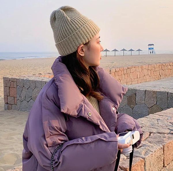 Piumino da donna Parka 2024 Giacca calda coreana morbida invernale in cotone basic da donna alla moda