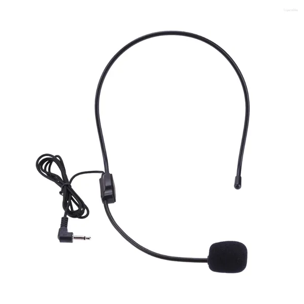 Microfones 3.5mm Plug Guia Palestra Fala Headset Mic Voz Portátil Microfone Com Fio Leve Sobre a Cabeça para Reunião de Ensino