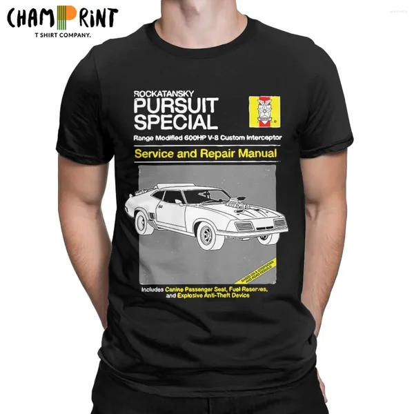 Herren T-Shirts V-8 Interceptor Service Repair Baumwolle T-Shirt Kurzarm Mad Max Fury Road Rundkragen Kleidung