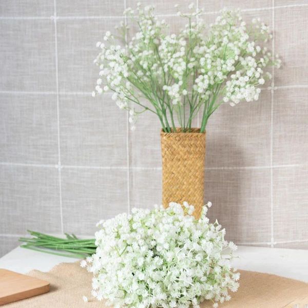 Dekorative Blumen, 1/2/3 Stück, künstliche lange Zweige, Gypsophila, unsterbliche Kunstpflanze, Basteln, Hochzeit, Tischdekoration, Zuhause, Partyzubehör