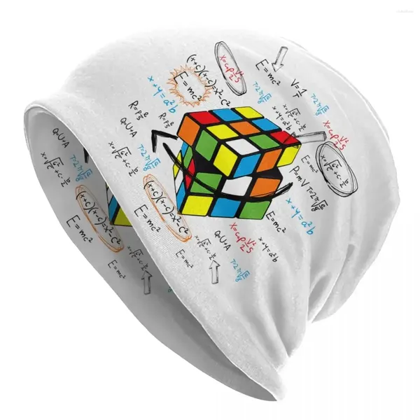 Berets Math Rubix Rubixs Cube Beanie Cap Unisex Inverno Quente Bonnet Homme Chapéus de malha Hip Hop Outdoor Skullies Beanies Caps Homens Mulheres