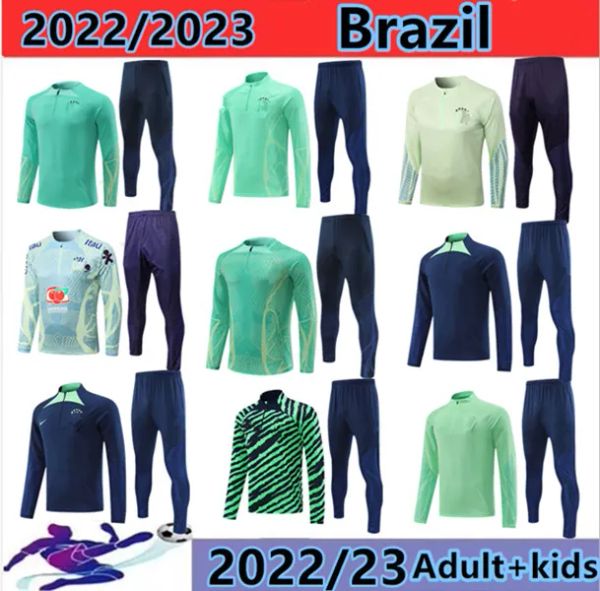 2022 2023 Langarm Brasilien Herren Trainingsanzüge Fußballtrikot 22 23 Home Away P.COUTINHO VINI JR.G.JESUS RICHARLISON Trainingsanzug Sport-Fußballjacke