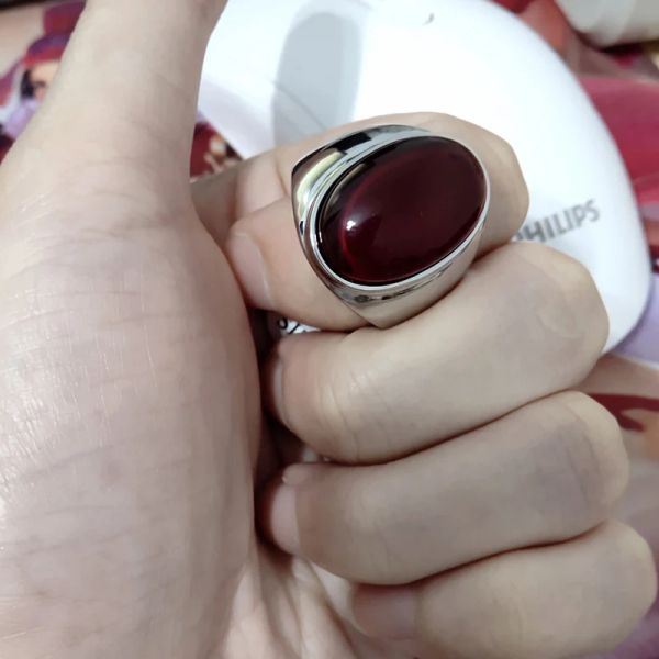 Nova chegada de alta qualidade pedra preciosa vermelha 14k ouro branco anéis de dedo anel de casamento para mulheres homem jóias presente moda