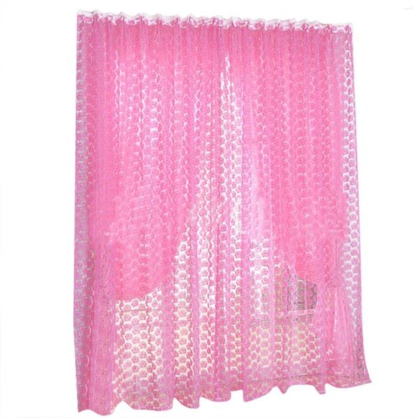 Cortina Varanda Rosa Painel Transparente 200X100cm Telas de Moda Tule Porta Janela Decoração de Casa