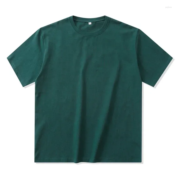 Erkek Tişörtleri ve Kadın Tişörtleri Gevşek Omuzlar Büyük Boy Pamuklu T-Shirt Yaz Amerikan Ağır Kısa Kollu Düz Renk