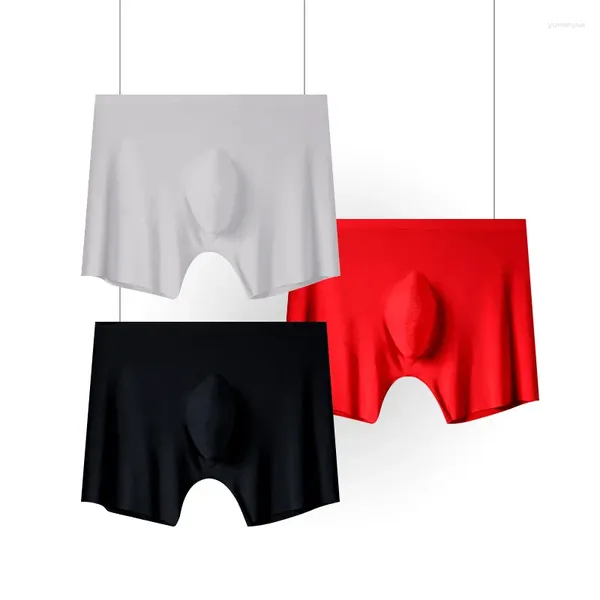 Mutande Uomo Lungo Rigonfiamento U Pouch Sexi Biancheria Intima Sexy Elefono Naso Boxer Morbido Comfort Convesso Pantaloncini Lisci Seta Ghiaccio