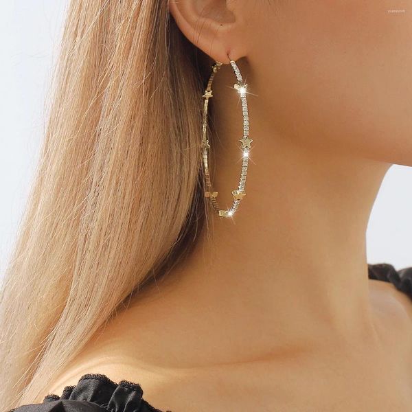 Ohrstecker 2024 Glitzer Stern für Frauen Mode übertriebene Klauenkette Serie Großer einfacher Temperamentschmuck