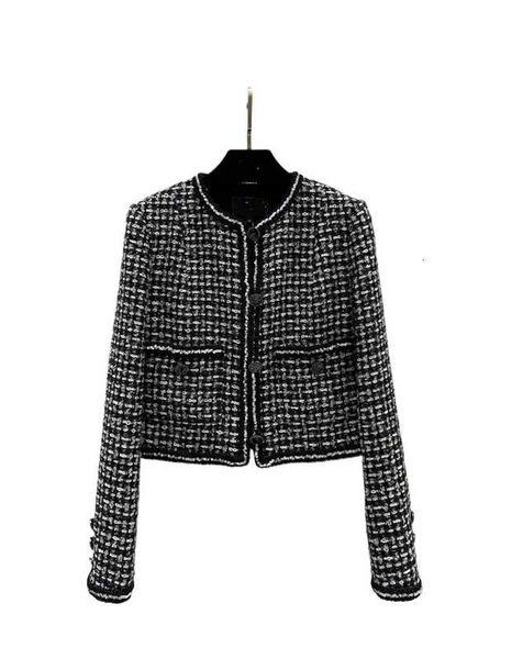 Damenjacken Frauen Vintage Designer Tweed Blazer Jacke Mantel weiblich Mailand Runway Designer Kleid kausal Langarm Tops Kleidung Anzug Q4 0BKN