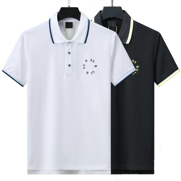 O estilo certo Designer masculino camiseta polo moda bordado alfabeto marca BOS verão negócios casual esportes camiseta manga curta roupas esportivas # 99