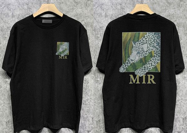 Cool T-Shirt Tee Imprimir Leopardo Algodão Manga Curta Preto Mens Designer Moda Top Camisas T-Shirts Verão S-XXL