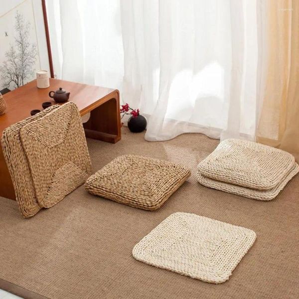 Подушка Татами, плетеная вручную соломенная плетеная циновка квадратной формы