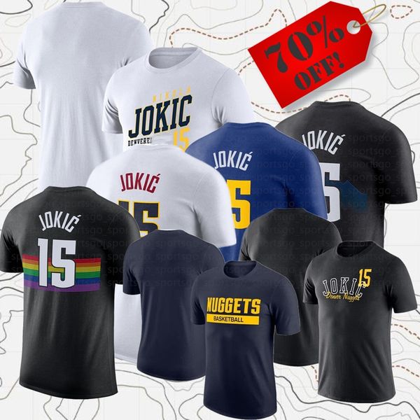 Homens Mulheres Fãs de Marca Camisas de Basquete 15 Jokic 27 Murray Tops Tees Adulto Senhora Esporte Manga Curta Camiseta American Street Roupas Casuais